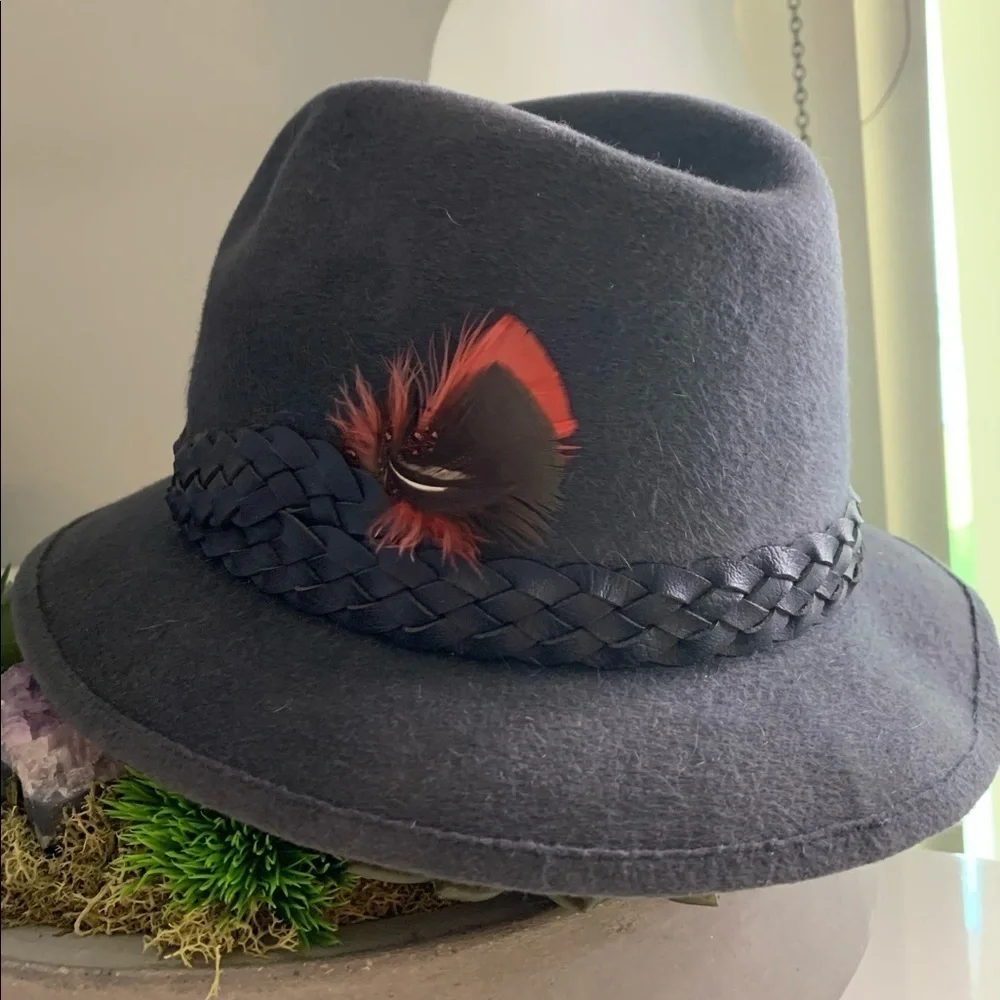 Vintage Stevens beaver Blend fedora hat slate grey men’s GQ fashion accent